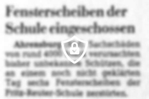 Fensterscheibe der Schule zerschossen