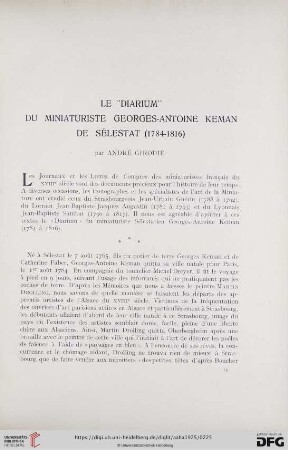 4: Le " Diarium" du mniaturiste Georges-Antoine Keman de Sélestat (1784-1816)