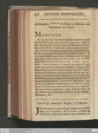 Lettre de Monsieur Raisin, à l'Auteur.