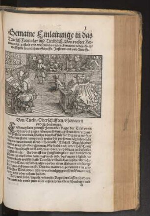 Gemaine Einlaitunge in das Teutsch Formular vnd Titelbuch.