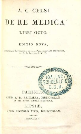 A. C. Celsi De re medica libri octo