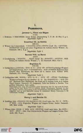 I. Pommern (Nr. 1-337)