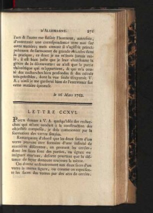 Lettre CCXVI-CCXX