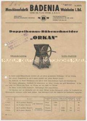Doppelkonus-Rübenschneider "ORKAN"