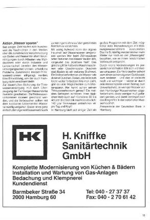 Aktion "Wasser sparen"