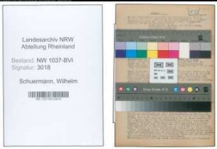 Entnazifizierung Wilhelm Schuermann , geb. 08.01.1884 (Postinspektor)