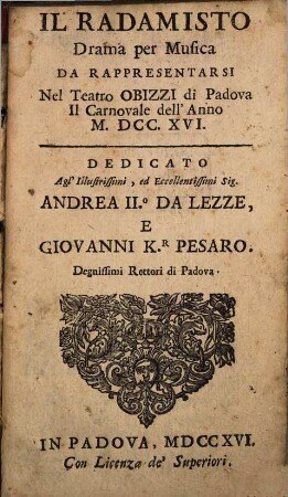 Il Radamisto : drama per musica