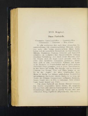XVII. Kapitel. Blaue Farbstoffe.