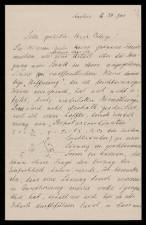Briefe von Arnold Sommerfeld an Karl Schwarzschild, Aachen, München [u.a.] 1900 - 1916