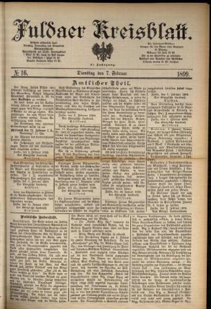 Ausgabe vom Dienstag, den 07. Februar 1899.