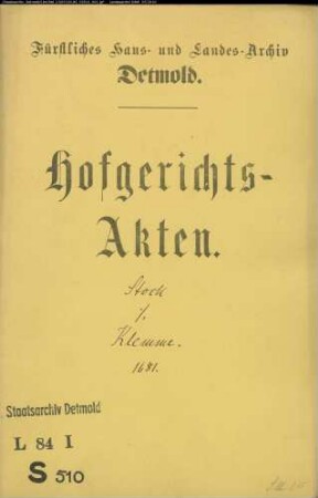Stock, Marten zu Henstorf gegen Hermann Klemme zu Henstorf - Erbschaft
