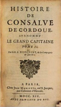 Histoire de Consalve de Cordoue, Surnommé Le Grand Capitaine, 2