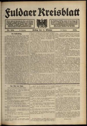 Ausgabe vom Freitag, den 11. Oktober 1912.