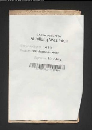 Kapitel ./. Zollpächter Jürgen Schmülling zu Meschede wegen eines Sacks Hafer