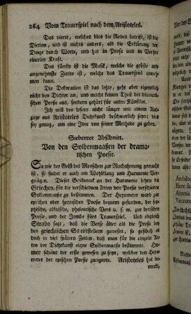 Siebenter Abschnitt. Von den Sylbenmaaßen der dramatischen Poesie.