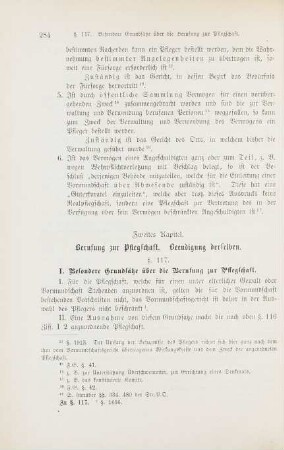 Zweites Kapitel. Berufung zur Pflegschaft. Beendigung der Pflegschaft