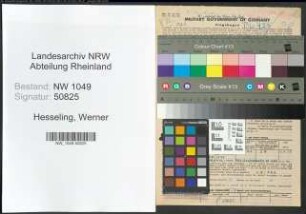 Entnazifizierung Werner Hesseling , geb. 03.09.1919 (Arzt)