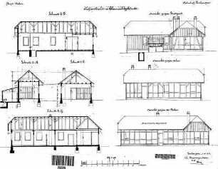 Plochingen: Nebengeb.Aufenthalts- Übernachtungsgeb. Längs- Querschnitte,Ansichten