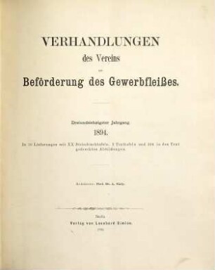 Verhandlungen des Vereins zur Beförderung des Gewerbfleißes, 73. 1894