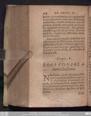 Caput V. Loci Consolationis Christianae.