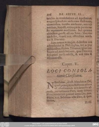 Caput V. Loci Consolationis Christianae.