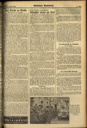 Zweite Ausgabe vom Montag, den 10. Oktober 1938.