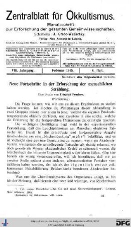 8. Heft (Feb. 1915)