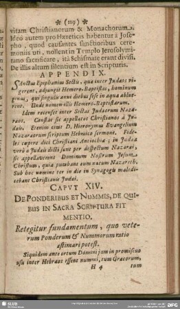 Caput XIV. De Ponderibus Et Nummis, De Quibus In Sacra Scriptura Fit Mentio