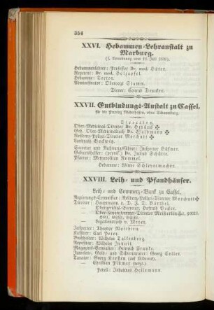 XXVI. Hebammen=Lehranstalt zu Marburg.