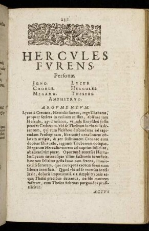 Hercules Furens. Actus Primus - Quintus