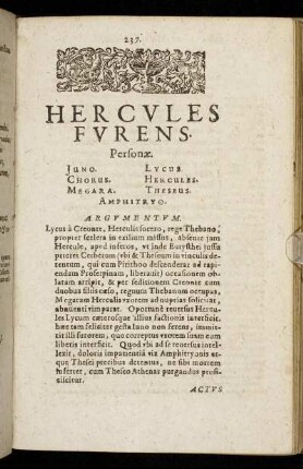 Hercules Furens. Actus Primus - Quintus