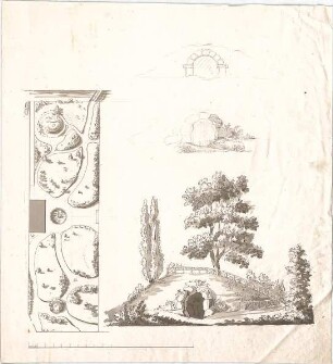 Voit, Johann Michael; Lagepläne und nicht identifizierte Grundrisse - Lageplan, Ansichten