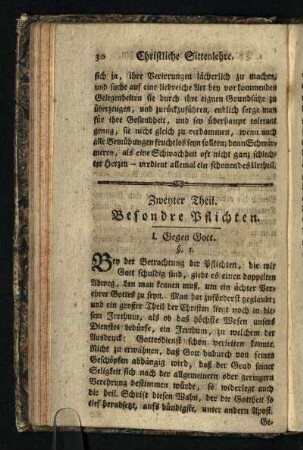 Zweyter Theil. Besondere Pflichten