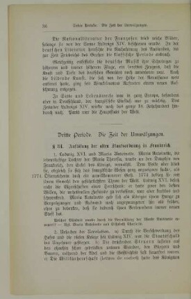 Dritte Periode. Die Zeit der Umwälzungen