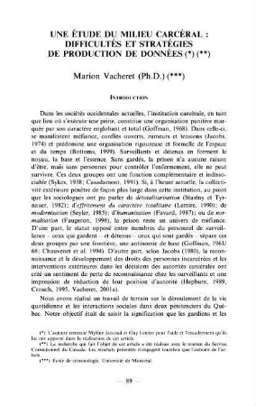89-116, Recherches
