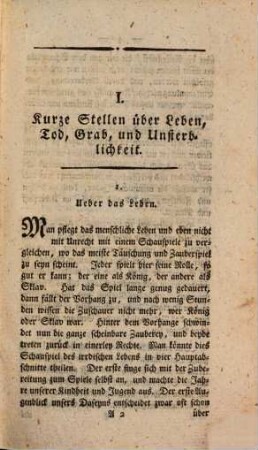 Thanatologie oder Denkwürdigkeiten aus dem Gebiete der Gräber : ein unterhaltendes Lesebuch für Kranke und Sterbende, Erster Theil