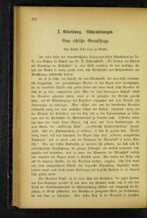 ¬Eine¬ ethische Grundfrage