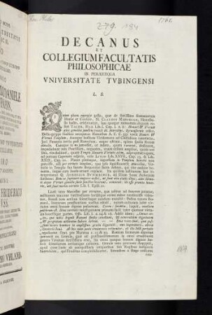 Decanus et Collegium Facultatis Philosophicae ...