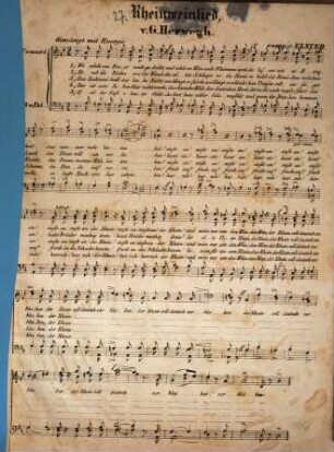 Rheinweinlied : von Herwegh ; für e. Singst. mit Pianoforte