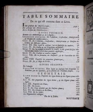 Table Sommaire.