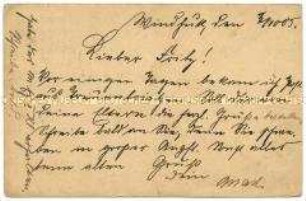 Feldpostkarte von Max Radom aus Windhuk Deutsch-Südwestafrika an Fritz Sommerkorn mit Grüßen von den Eltern