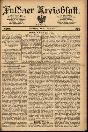 Ausgabe vom Donnerstag, den 12. September 1895.