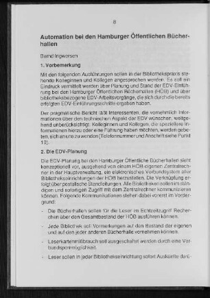 Automation bei den Hamburger Öffentlichen Bücherhallen