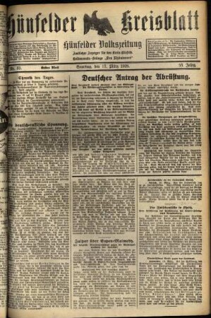 Erste Ausgabe vom Samstag, den 17. März 1928.