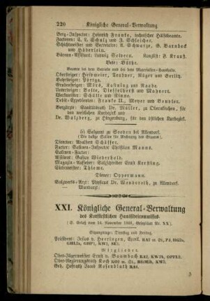 Königliche General-Verwaltung des Kurfürstlichen Hausfideicommisses