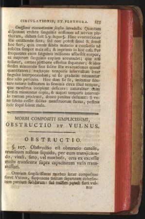 Morbi Compositi Simplicissimo, Obstructio Et Vulnus