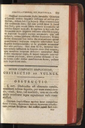 Morbi Compositi Simplicissimo, Obstructio Et Vulnus