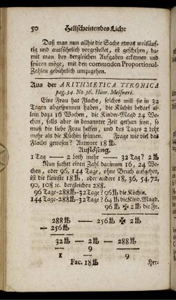 Von der Haushaltungs-Rechnung