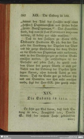XIX. Die Endung in ista