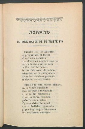 Agapito : Últimos datos de su triste fin